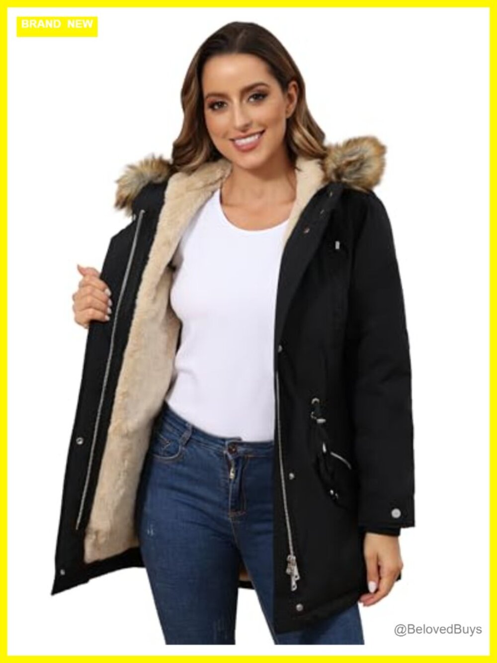 Women's Winter Puffer Parka Jacket Fleece Lined Hooded Down Alternative Coat